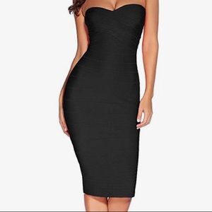 Black bandage body con dress